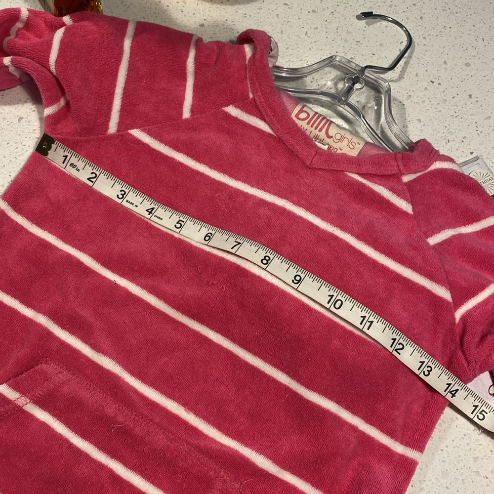 BILLIE GURLS BY BILLABONG pink white stripe grey cloth hoodie sweater top S - Picture 5 of 5